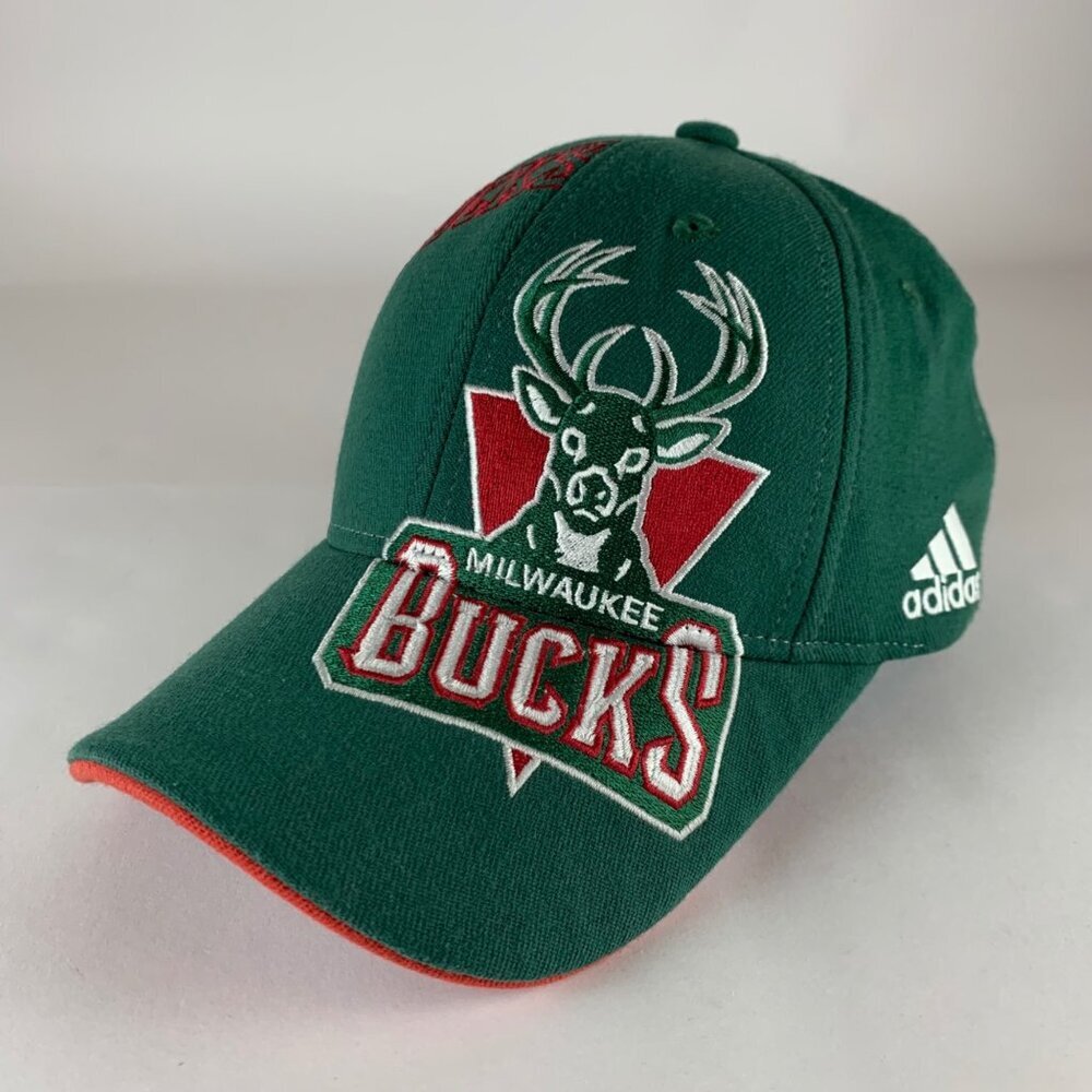 Milwaukee Bucks NBA Green Adidas Stretch Fitted Hat Mens One Size